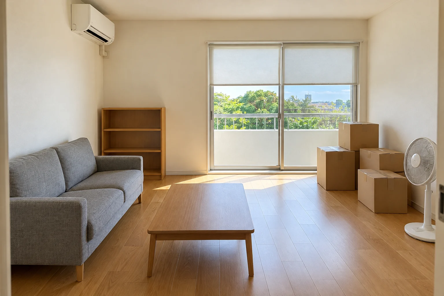 家具や箱を片づける前の部屋・参考イメージ