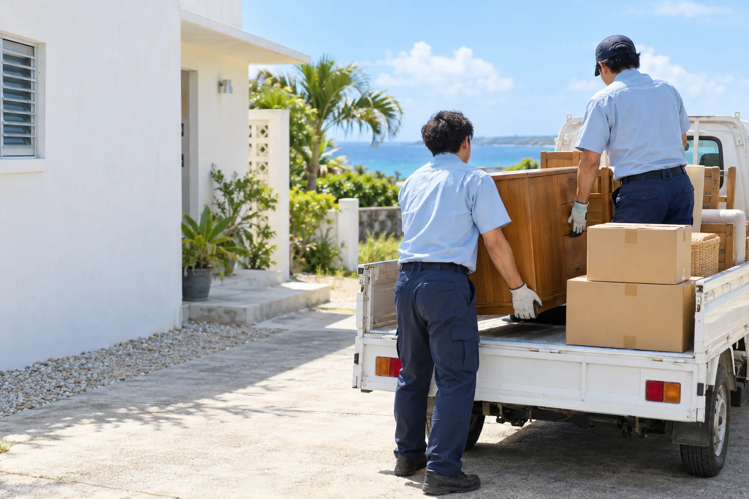 宮古島のお住まいで家具を運ぶ作業のイメージ